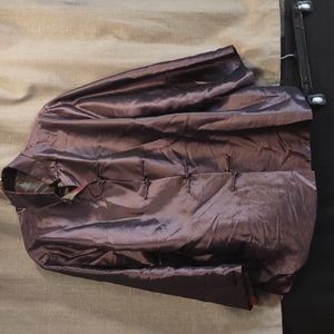 Purple Multichrome Lightweight Kimono Coat Jacket 1X